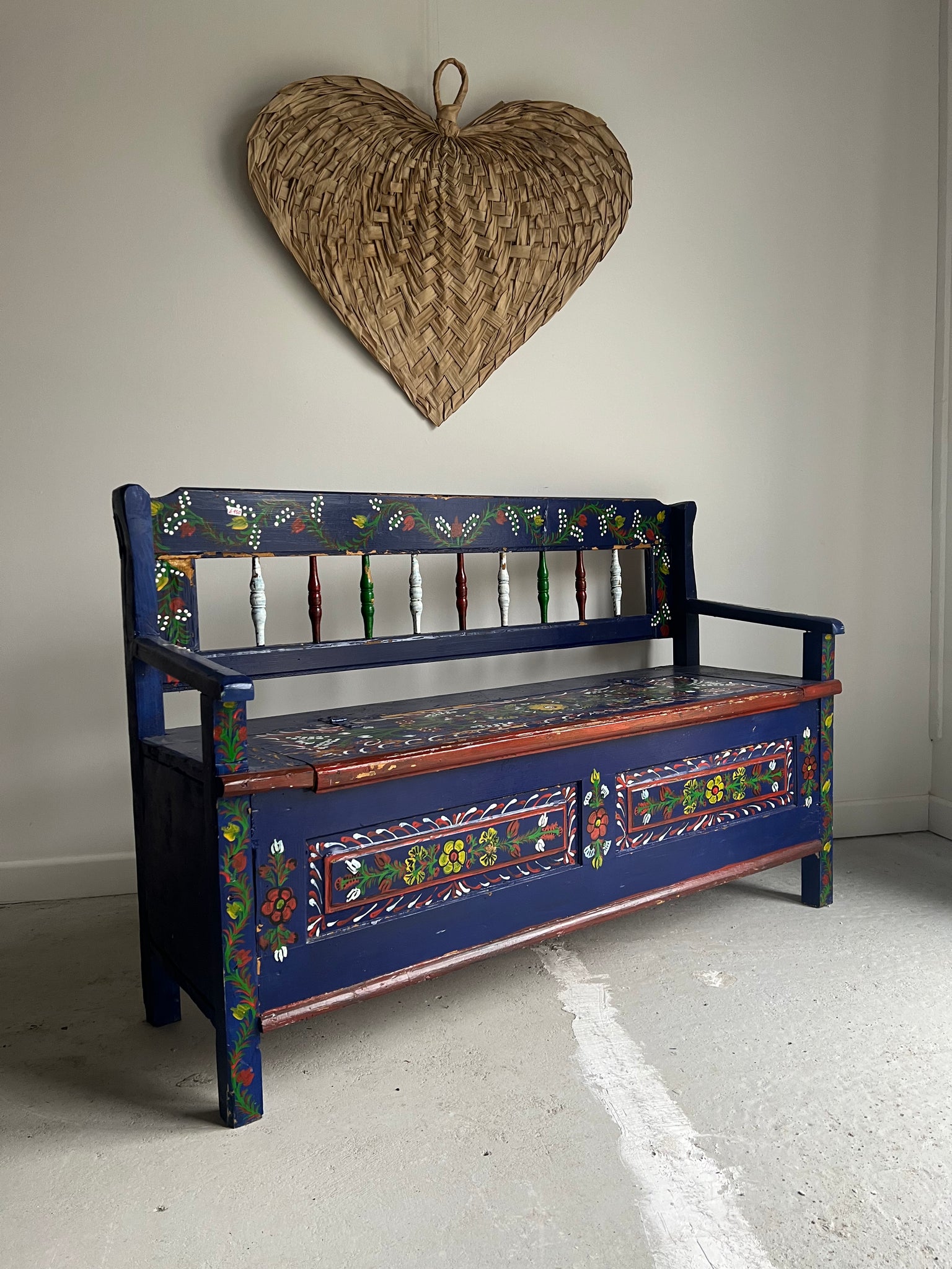 Hand Painted Hungarian Bench