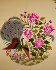 Vintage Large Framed Chinese Silk Embroidery Panel – Peacock & Peony Floral Border