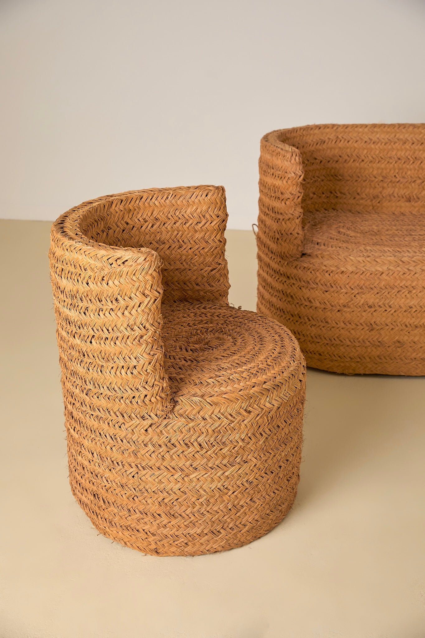 Raffia Woven Tub Sofa