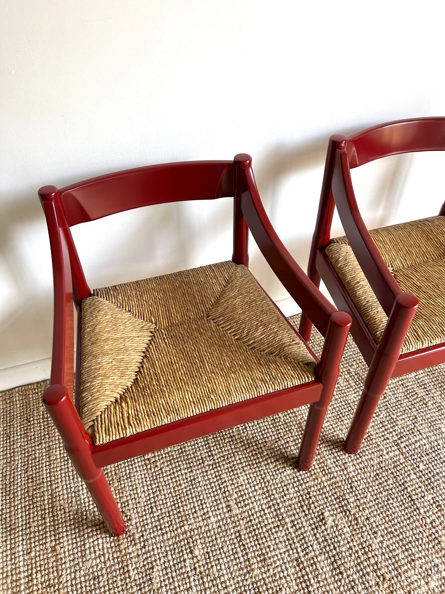 Oxblood Carimate Carver Chair by Vico Magistretti