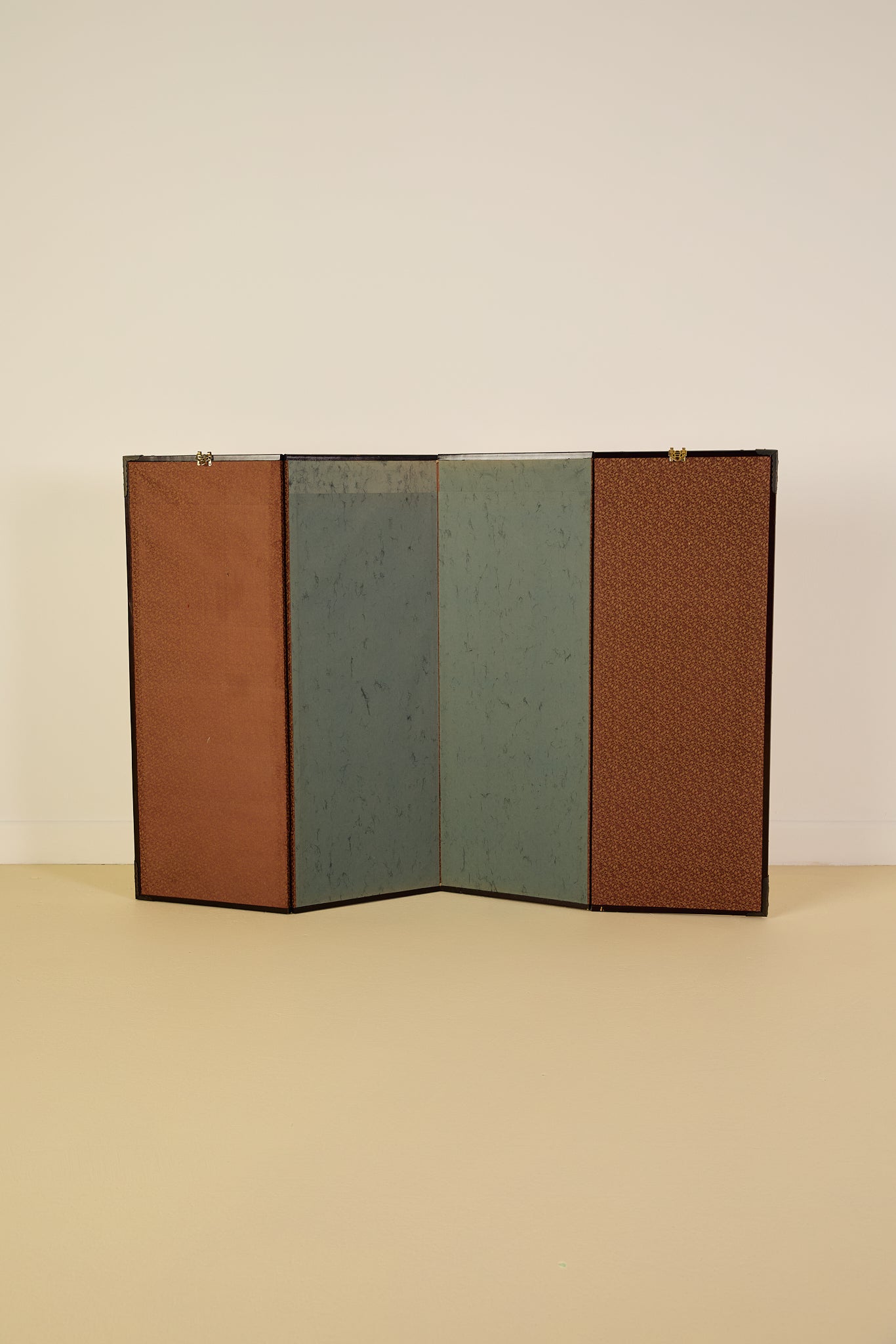 Japanese Four Panel Screen Panting With Fans