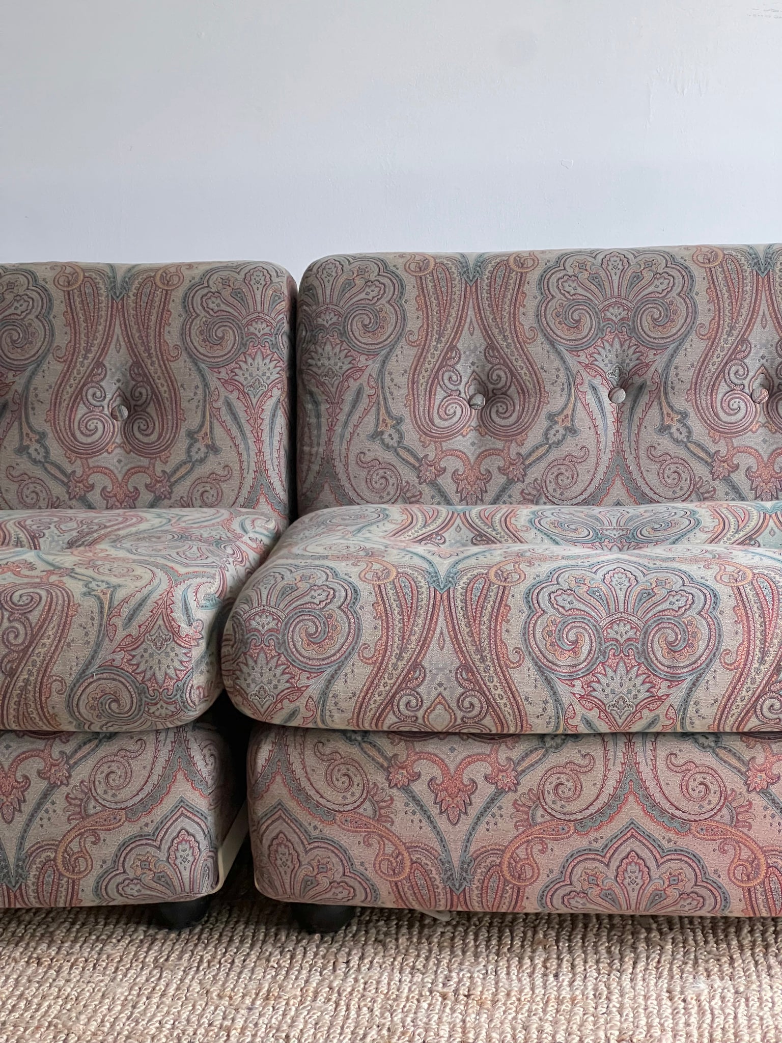 Mario Bellini Amanta Armchairs for C&B Italia With Paisley Fabric