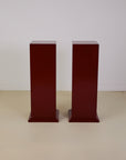 Pair of Red Lacquered Plinths