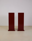 Pair of Red Lacquered Plinths
