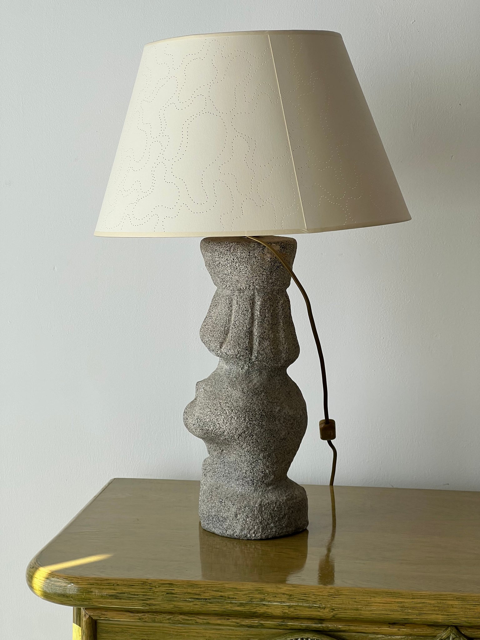 Stone Aztec Base With Hum London Atlas Lampshade