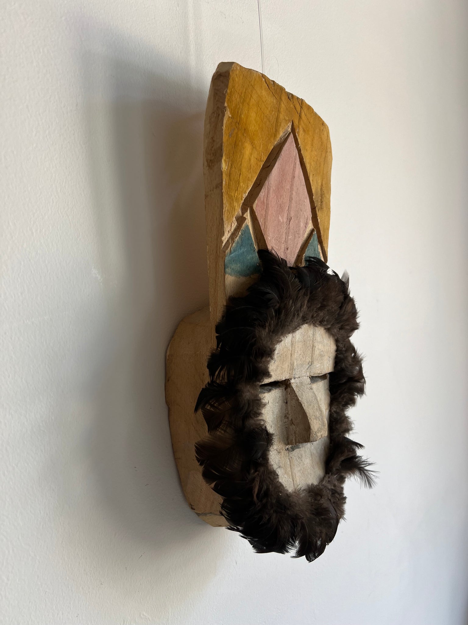 Tribal Mask with Feather Beard