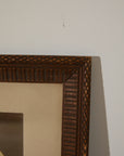 Vintage Classical Greek Nude Male Statue Photo – Ornate Geometric Parquet Framed Print