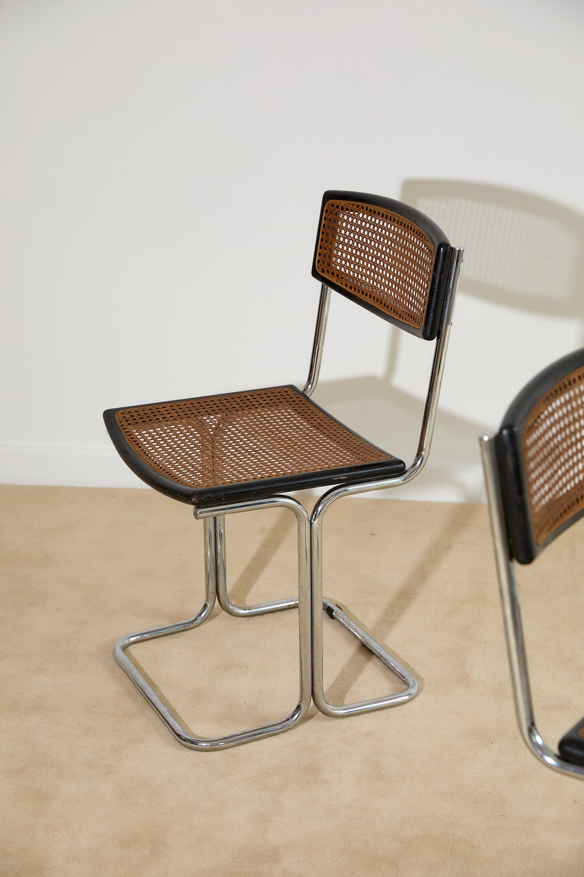 Mid-Century Modern Cesca-Style Cantilever Dining Chairs – Set of 4
