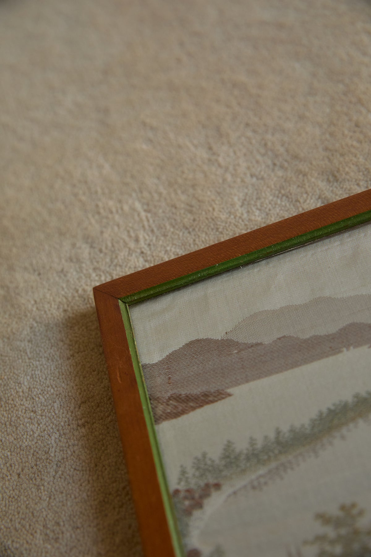 Vintage Japanese Hand-Embroidered Silk Landscape Art – Framed Set of 6