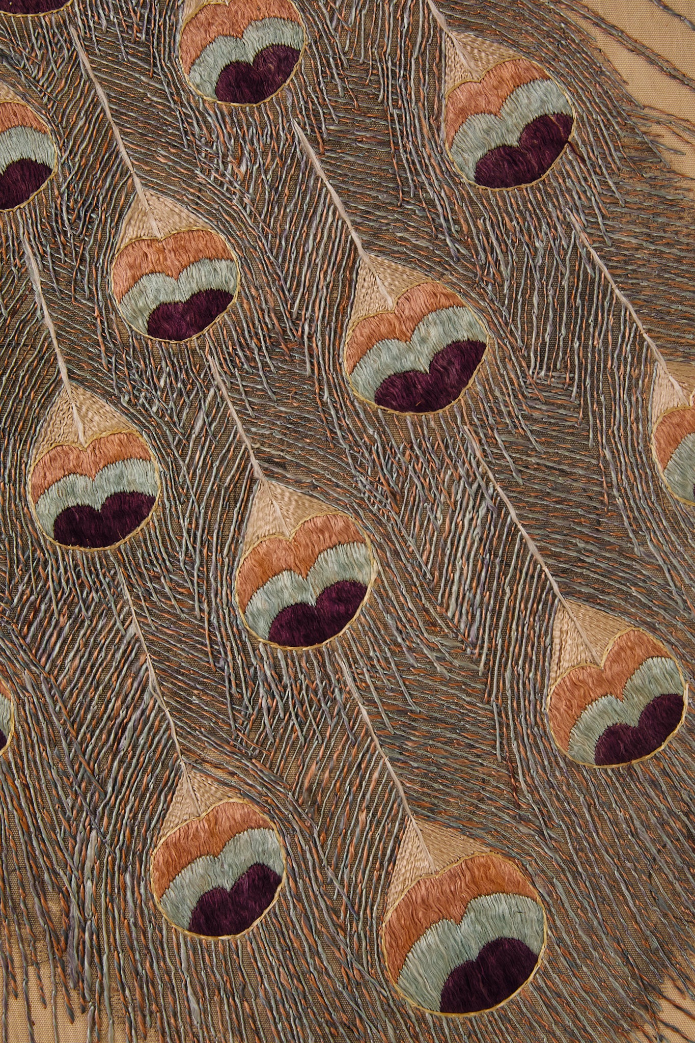 Vintage Chinese Silk Peacock Tapestry