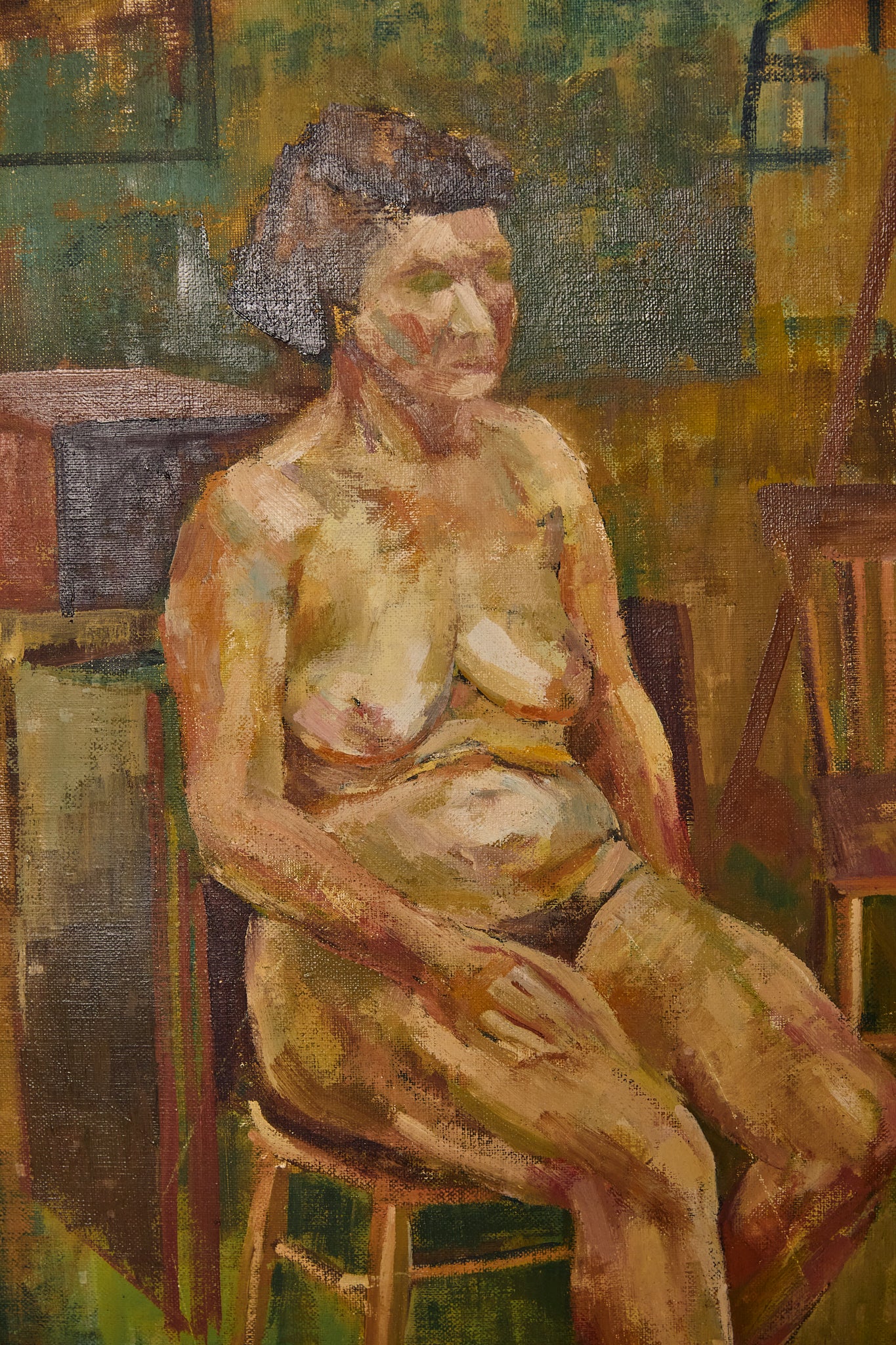 Nude on Green Background