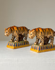 Pair of Staffordshire Pottery Style Ceramic Tigers