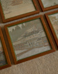 Vintage Japanese Hand-Embroidered Silk Landscape Art – Framed Set of 6