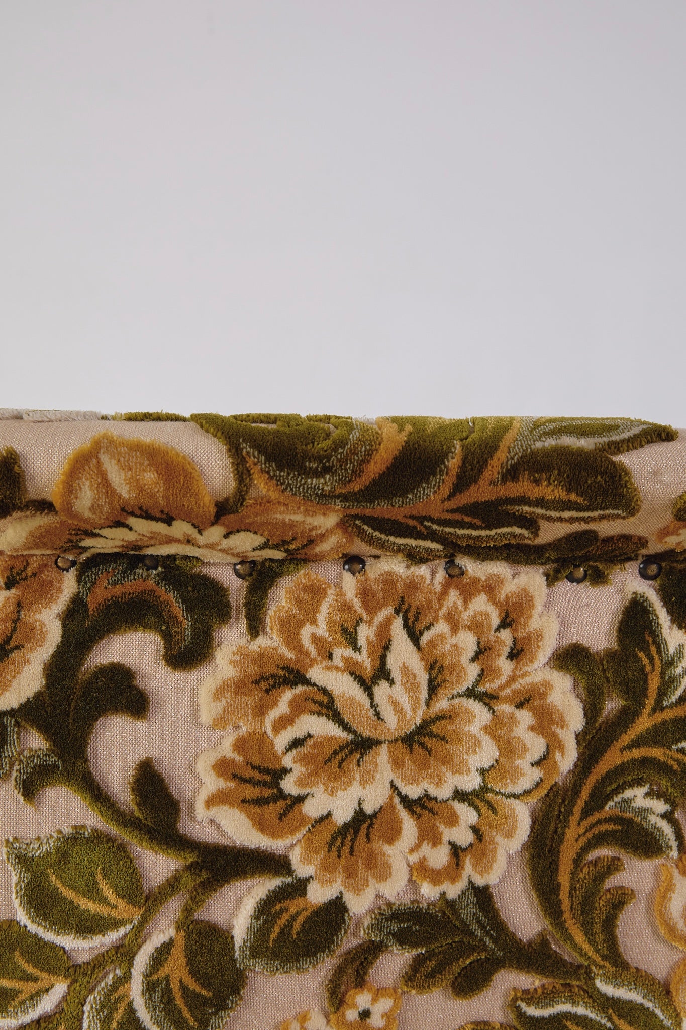 Italian Velvet Floral Sofa 1960s