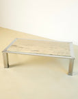 Carrara Marble and Chrome Coffee Table