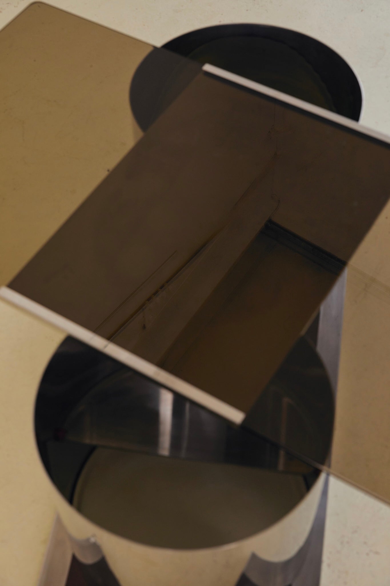 Chrome and Glass Coffee Table Forming Bar by Lodovico Acerbis