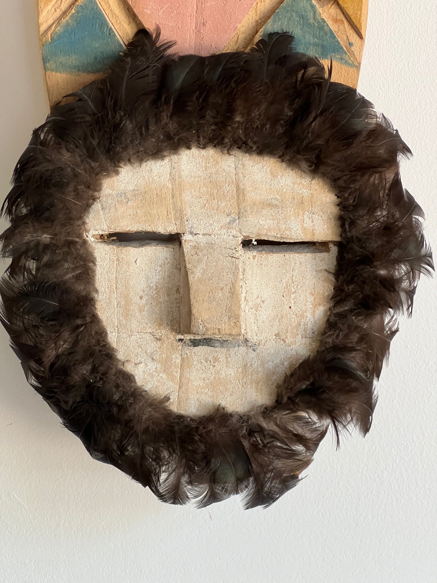 Tribal Mask with Feather Beard