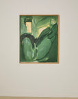 Green and Cream thick Oil on Canvas