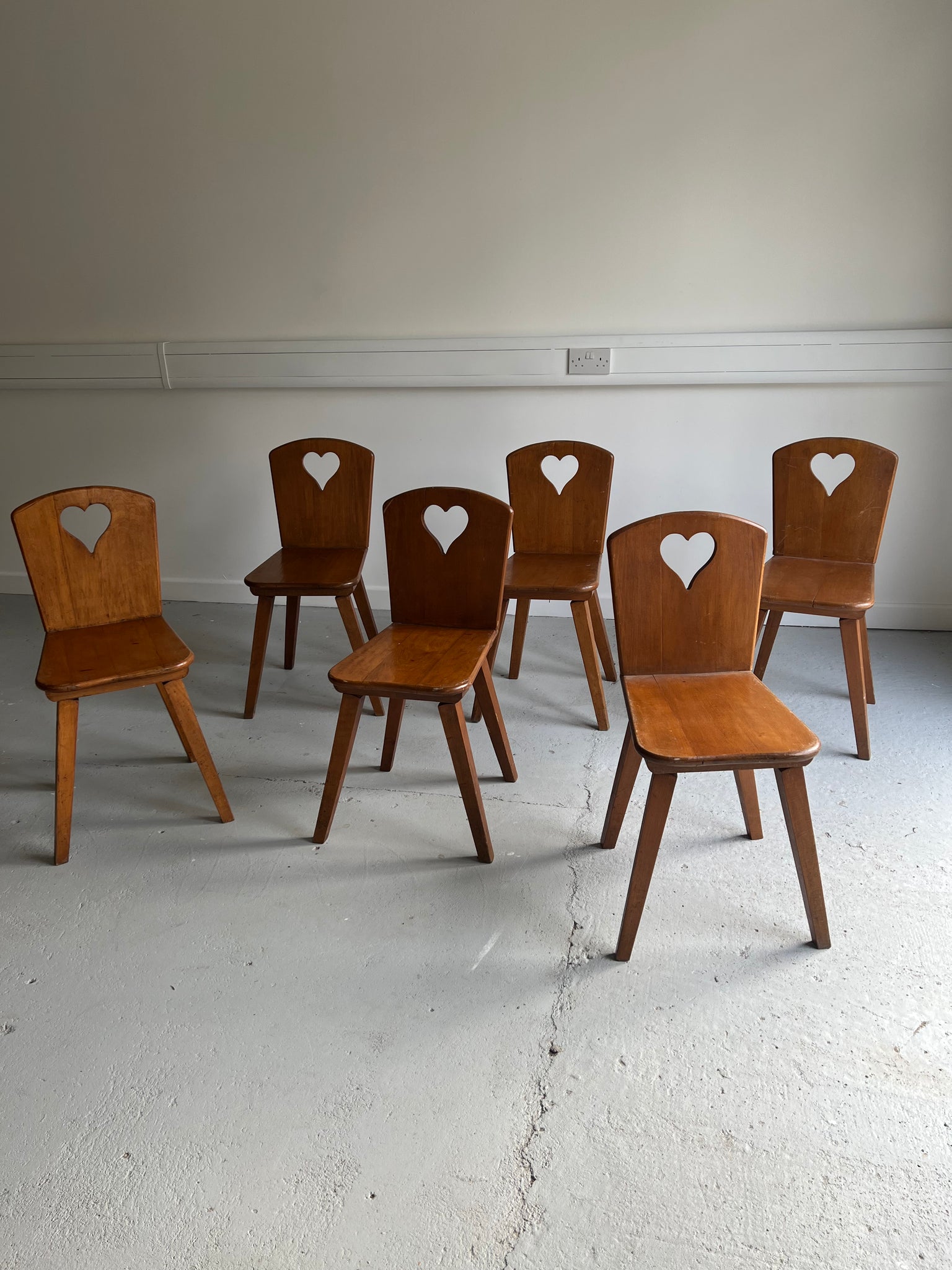 French Brutalist Heart Shape Chairs