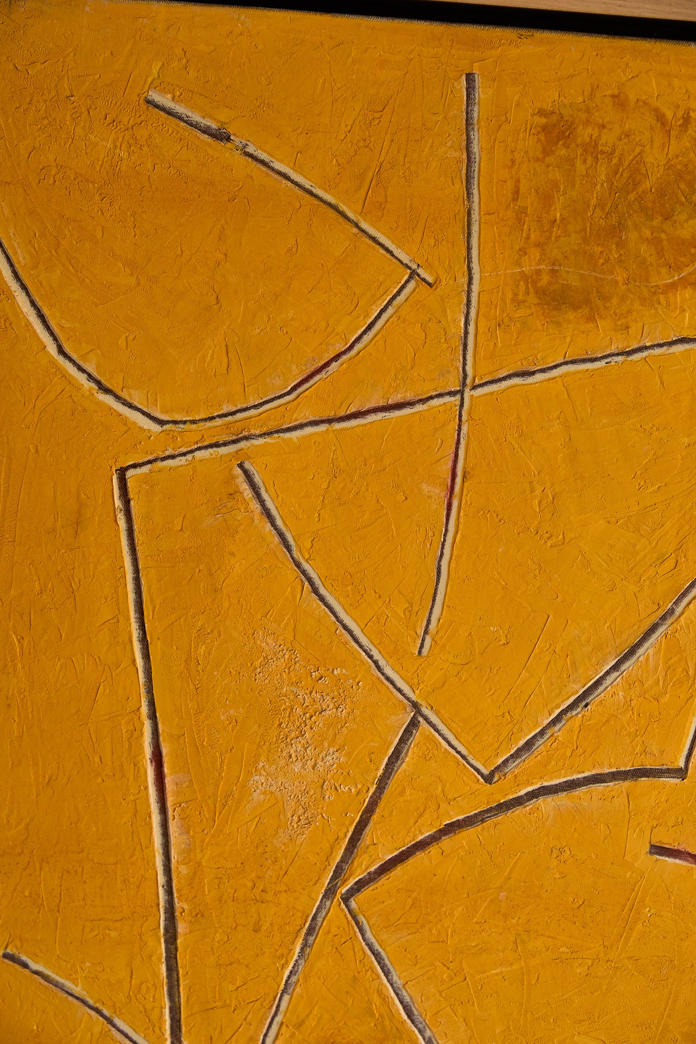 Georges Ferrato (b.1949) Large French Contemporary Abstract Painting Textured Ochre