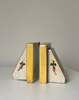 French Hand Painted Ceramic Bookends