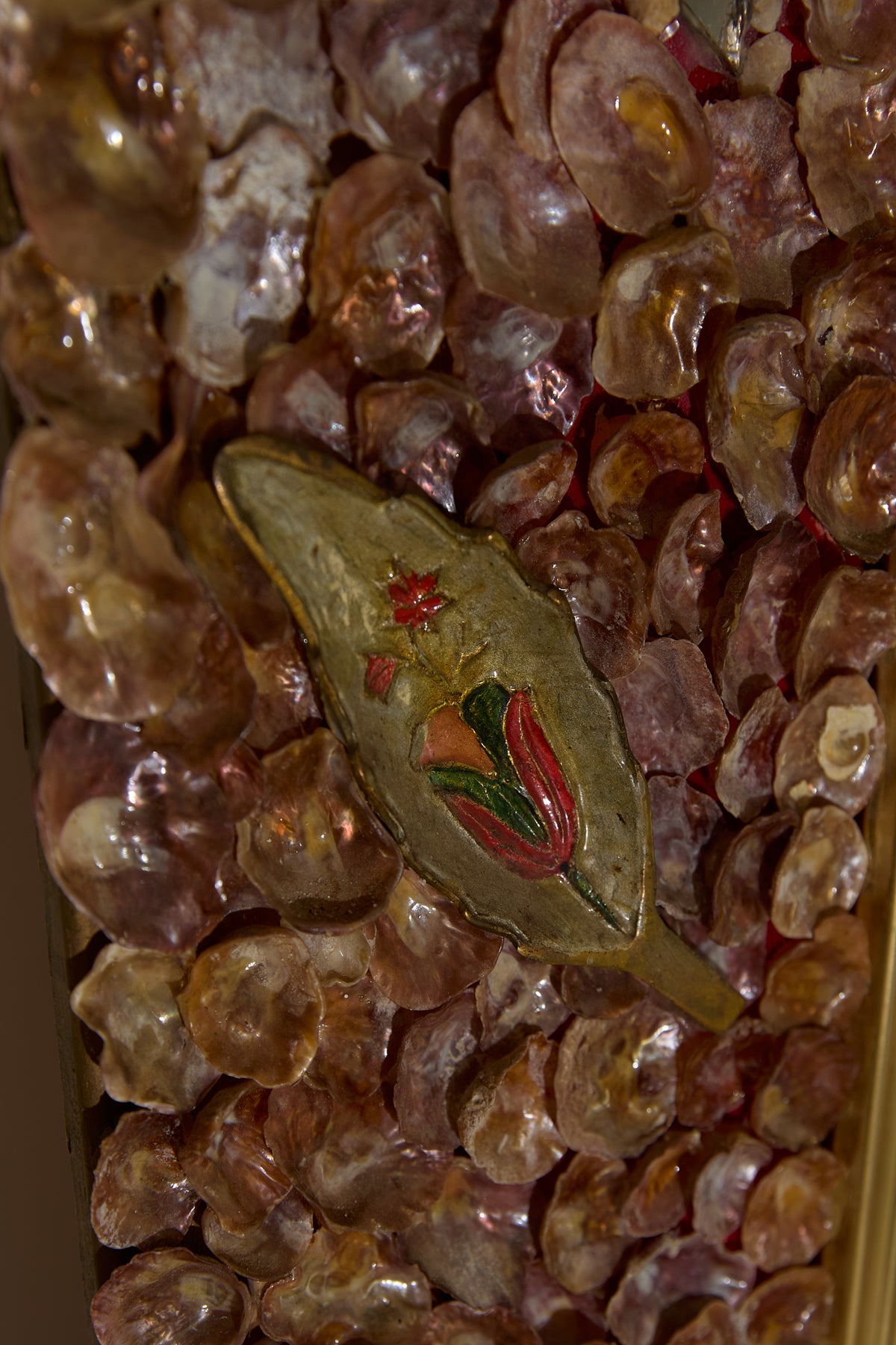 Saddle Oyster Shell Mosaic Mirror