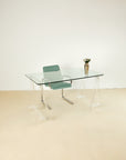 Vintage Glass and Lucite Desk