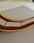 Italian Mirror With Orange Glass Mosaic Frame