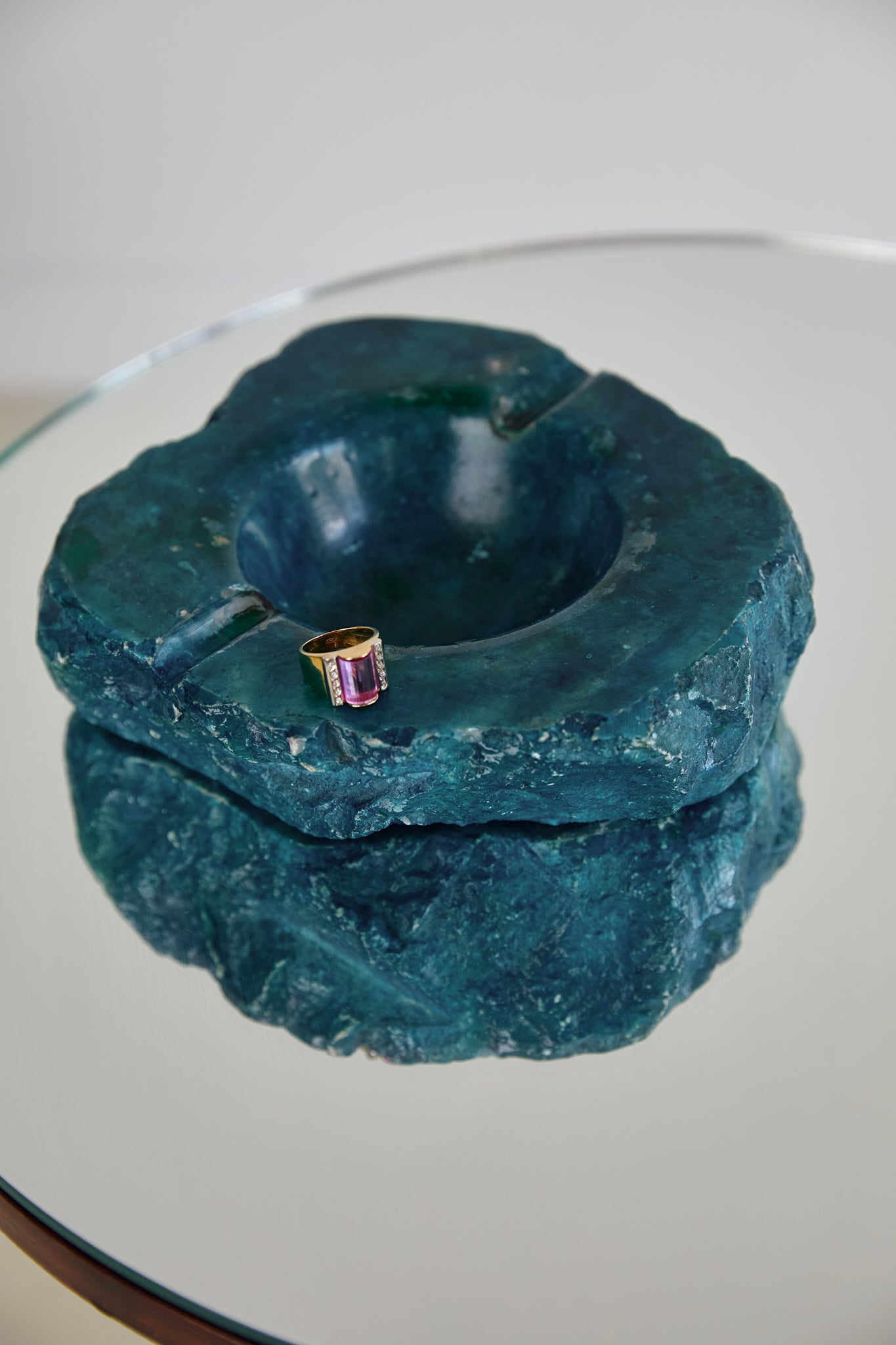 Chunky Turquoise Alabaster Ashtray
