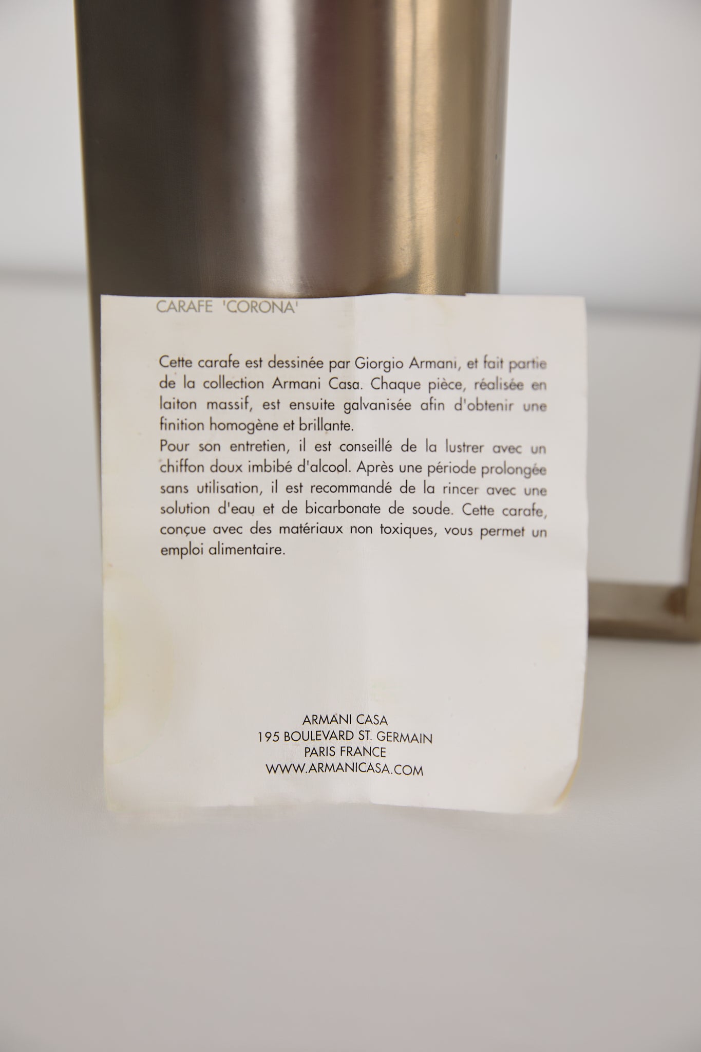 Armani Casa Caraffe “Corona”