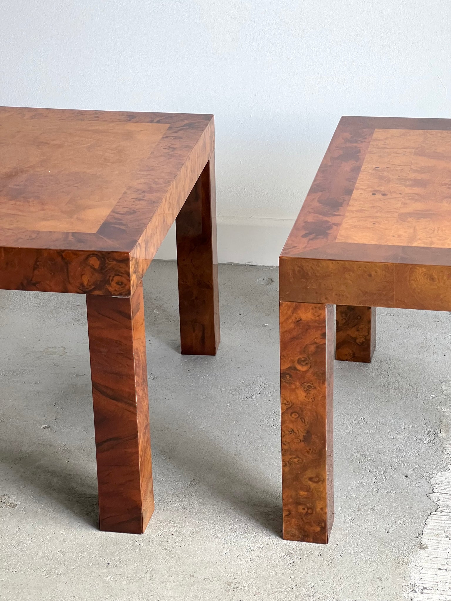 1970s Burl Side/ Coffee Tables