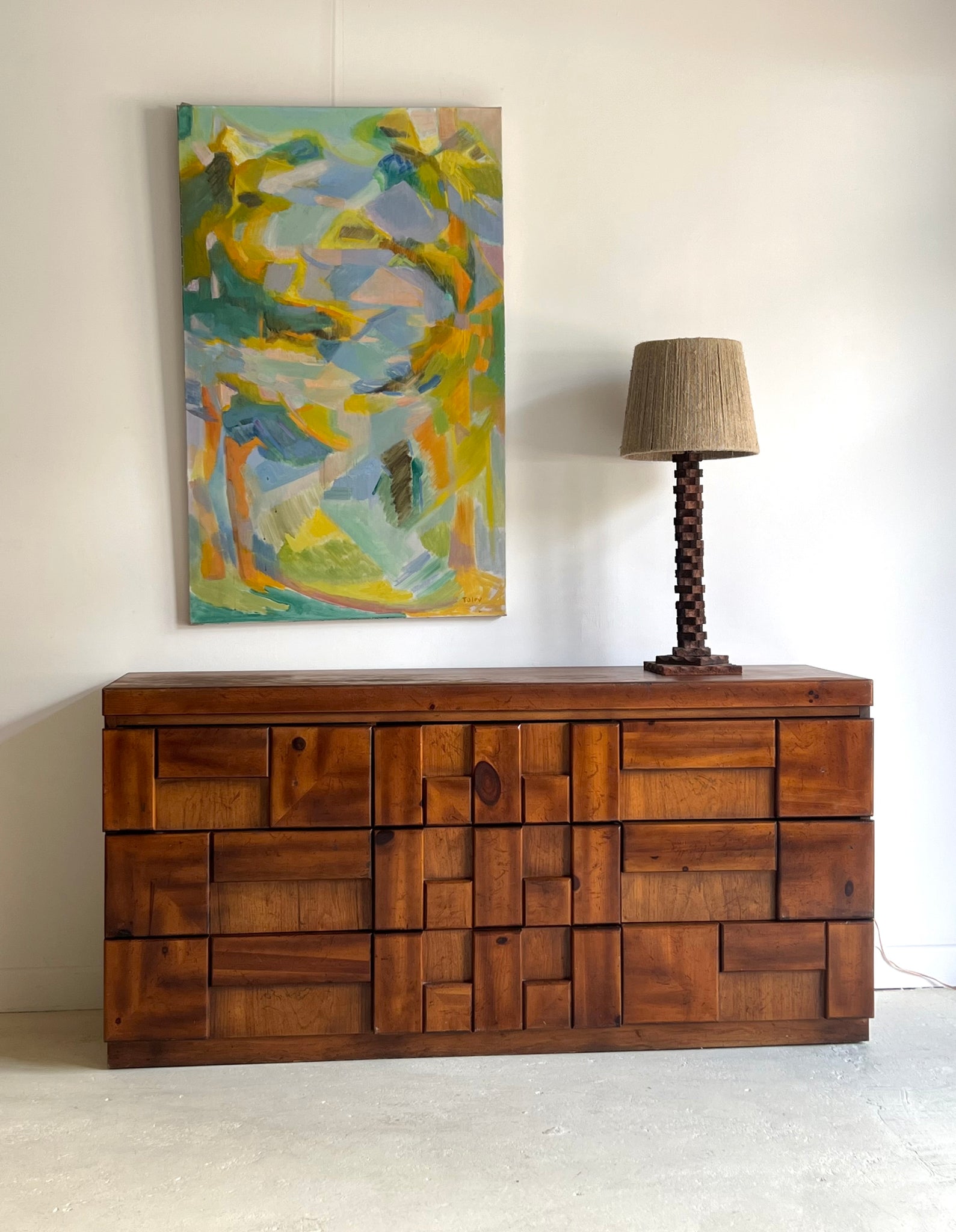 Lane Brutalist Mid Century Sideboard