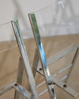 Pair of Lucite and Chrome Folding Chairs