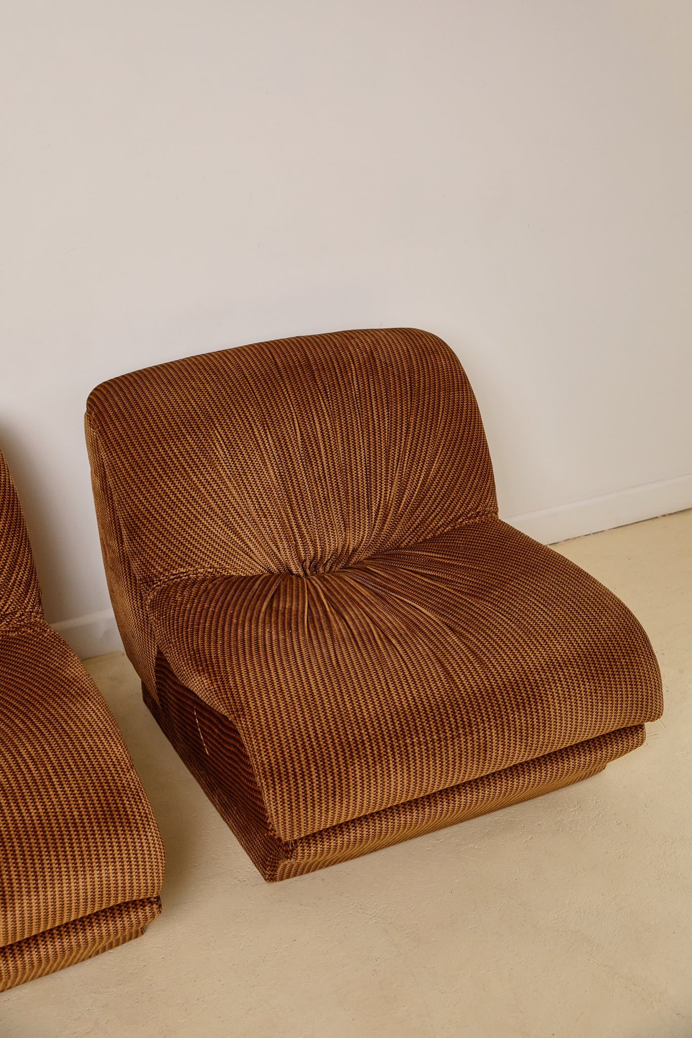 Italian Velvet Lounge Chairs 1970s