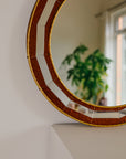 Italian Mirror With Orange Glass Mosaic Frame