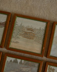 Vintage Japanese Hand-Embroidered Silk Landscape Art – Framed Set of 6