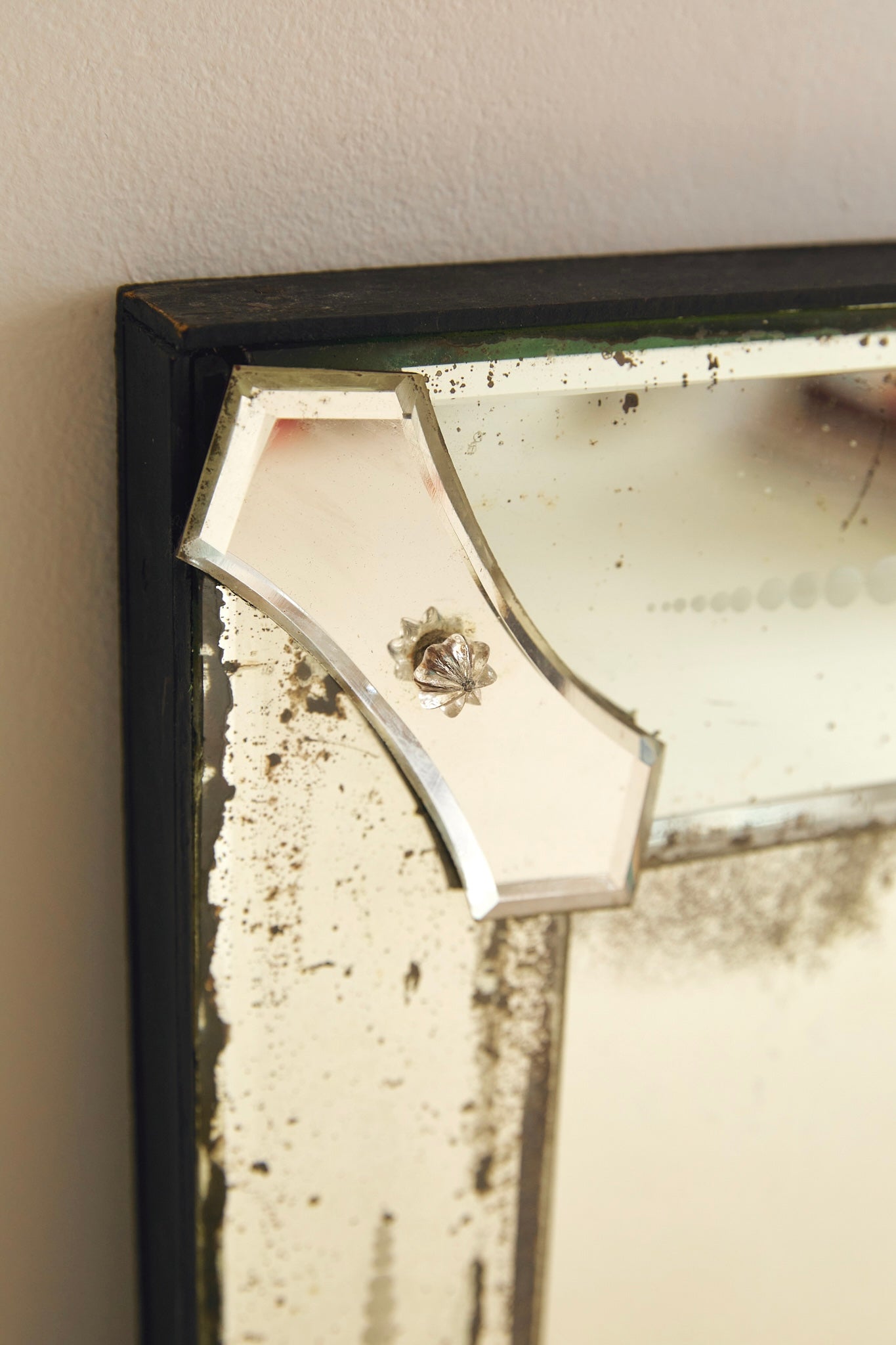 Large Venetian Glass Overmantle Mirror With Etched Frame
