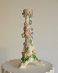 19th Century Porcelain Cherub Candleholder