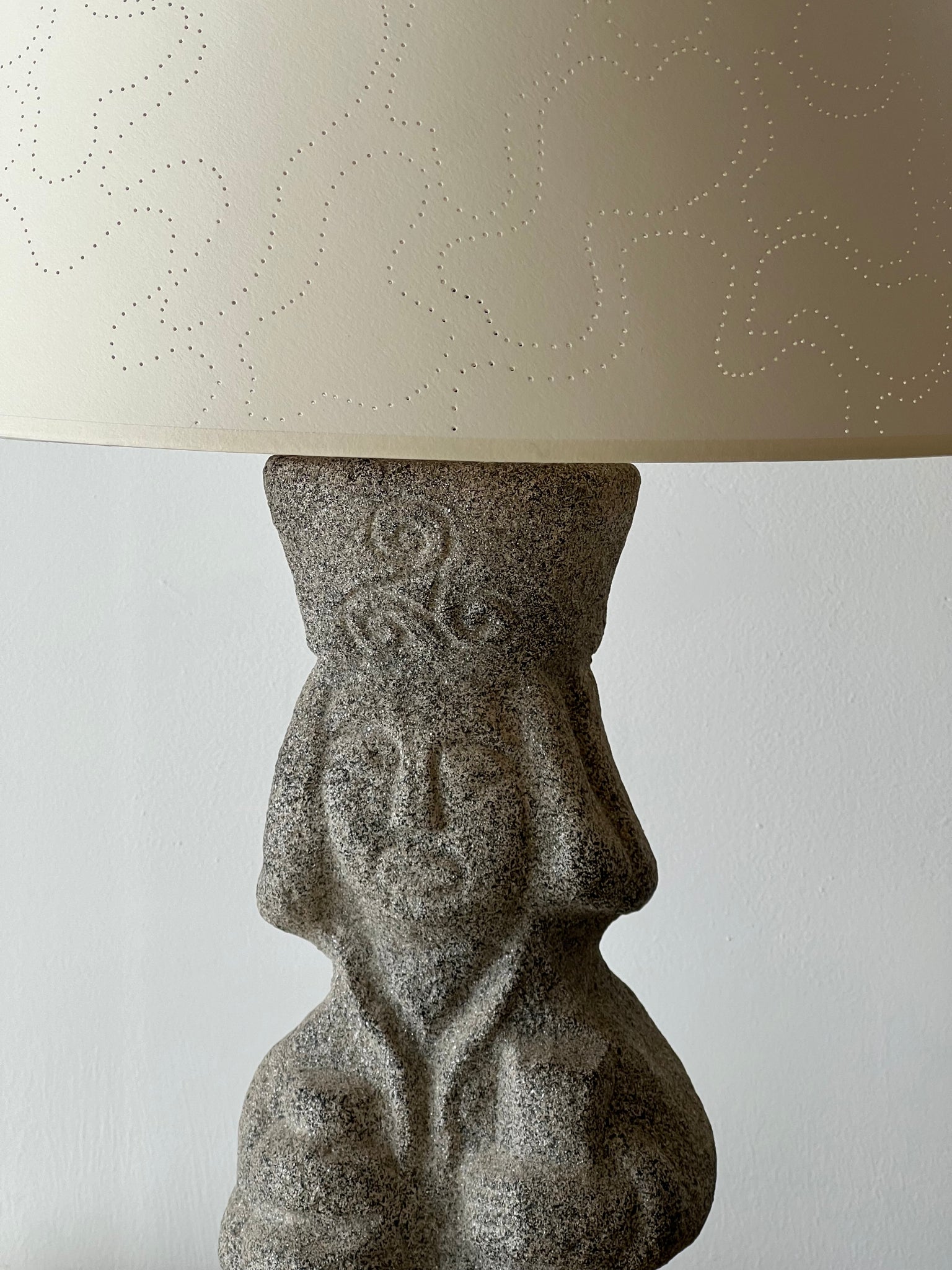 Stone Aztec Base With Hum London Atlas Lampshade