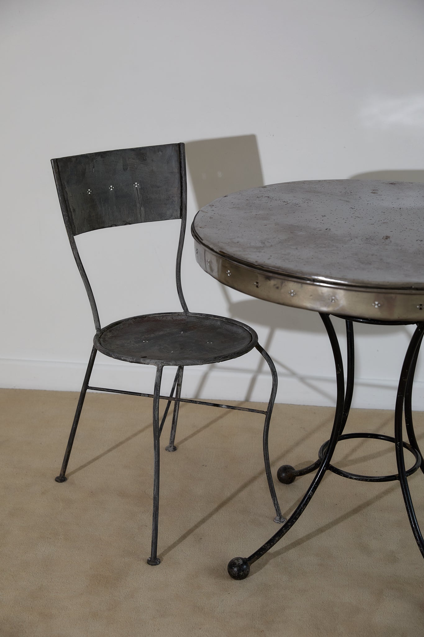Vintage Metal Bistro Dining Set (Table &amp; 2 Chairs)