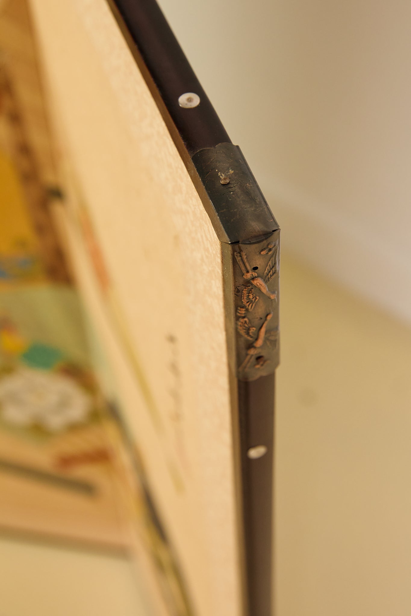 Japanese Four Panel Screen Panting With Fans