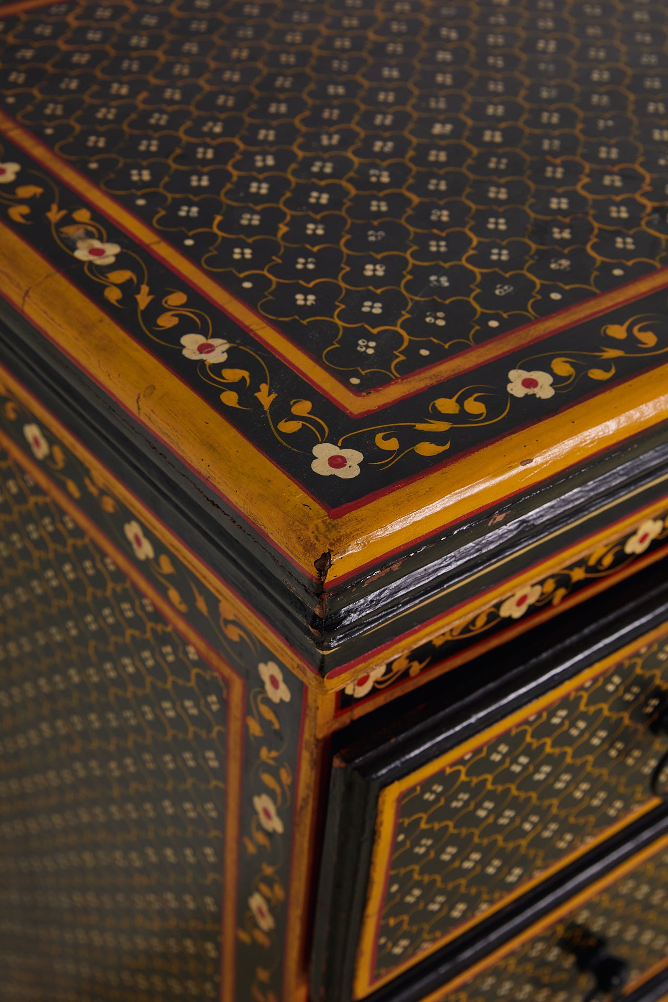 French Folk Hand Painted Chest of Drawers