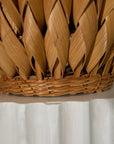 Vintage Mid-Century Woven Rattan Textured Ovoid Vase