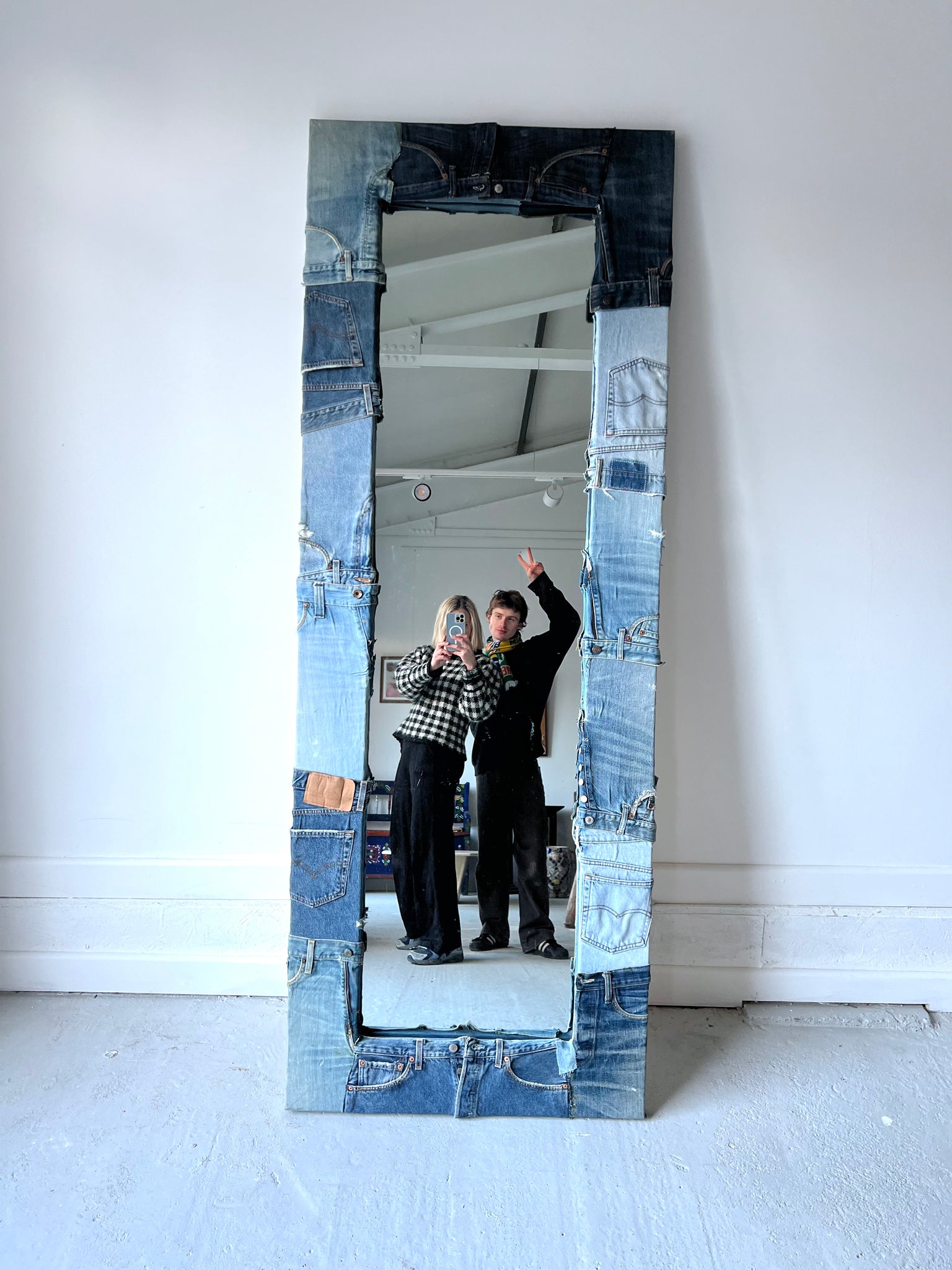Patchwork Levi Jeans Denim Mirror