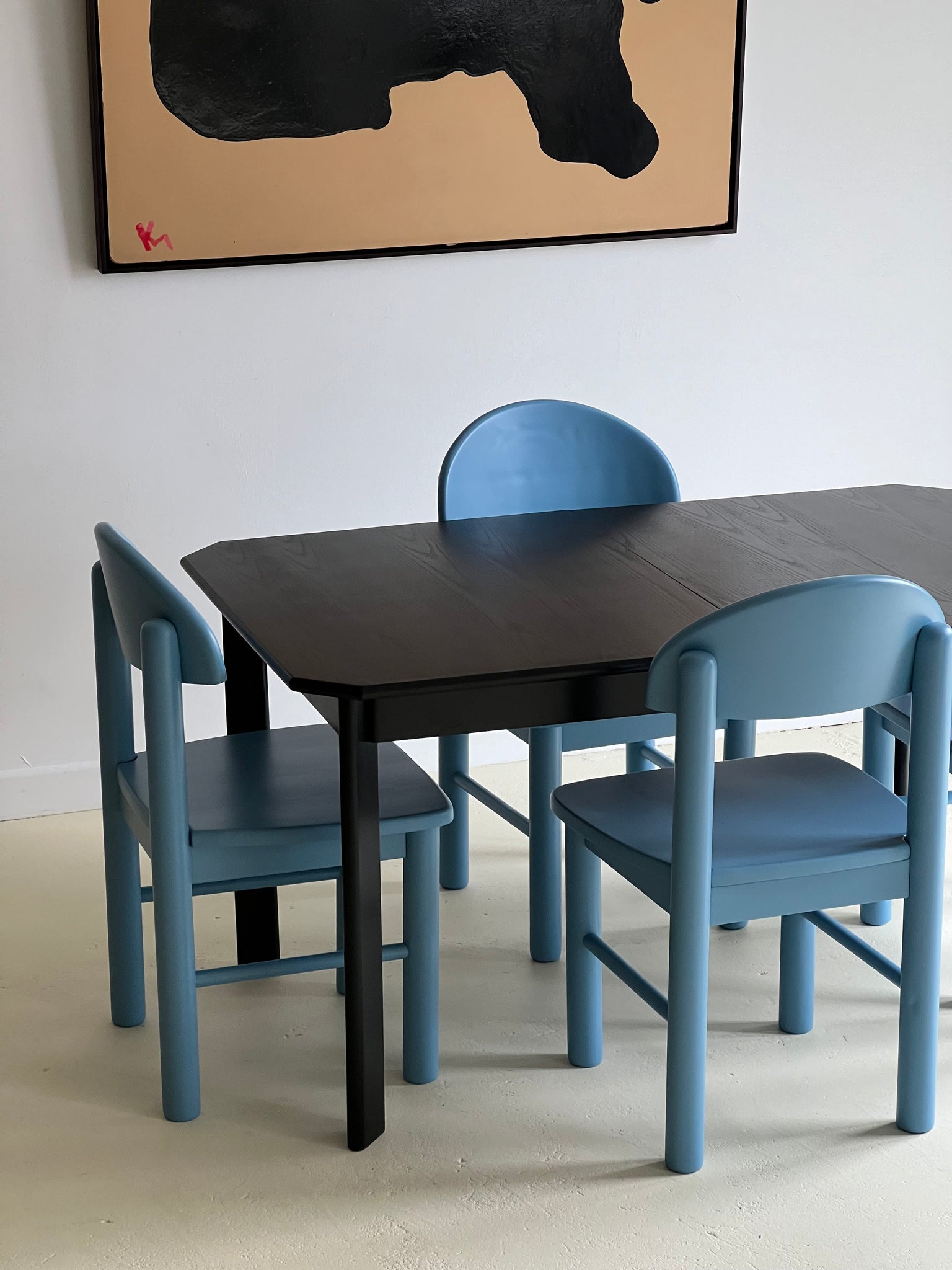 Set of x4 Blue Pine Rainer Daumiller Chairs