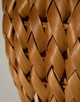 Vintage Mid-Century Woven Rattan Textured Ovoid Vase