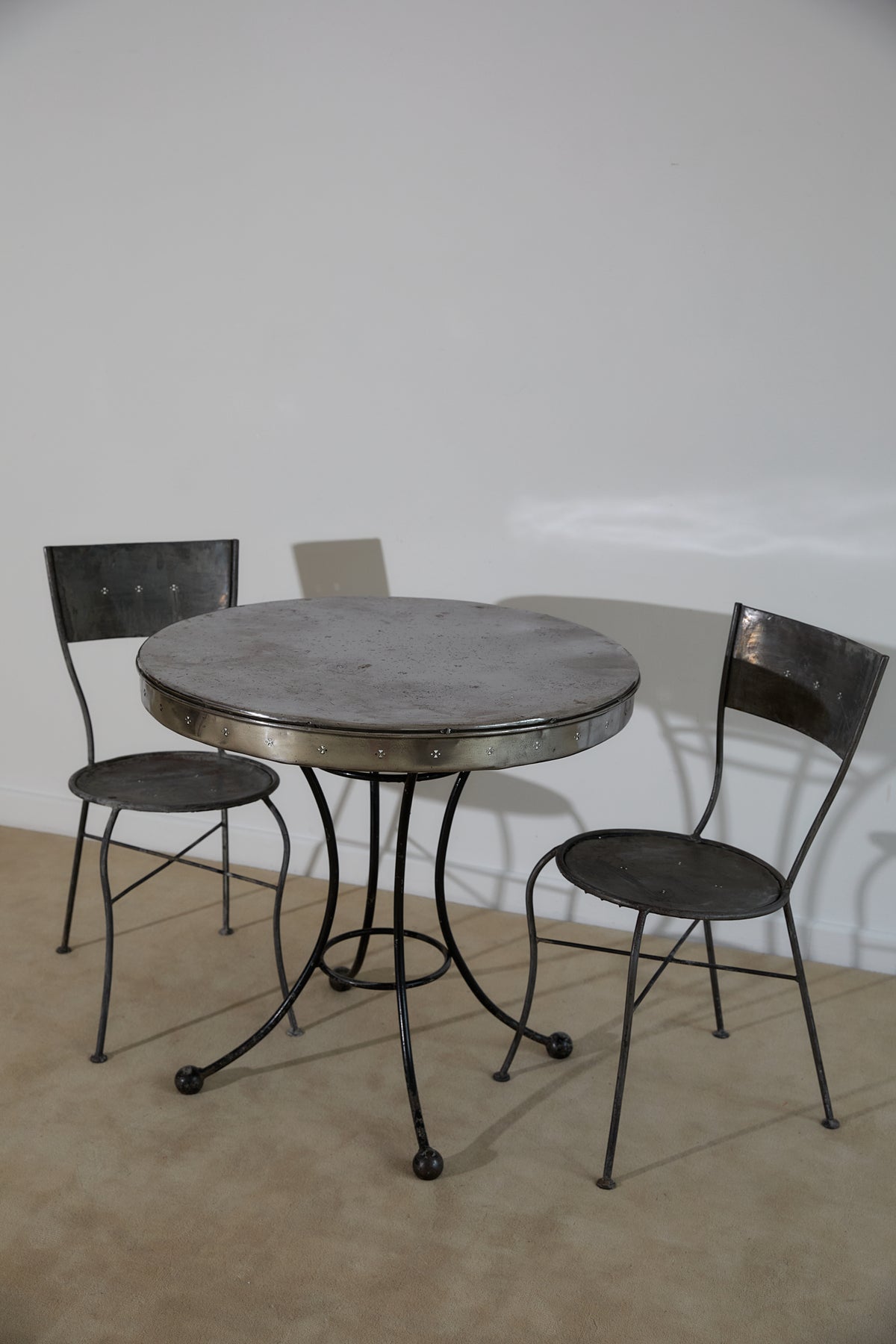Vintage Metal Bistro Dining Set (Table &amp; 2 Chairs)