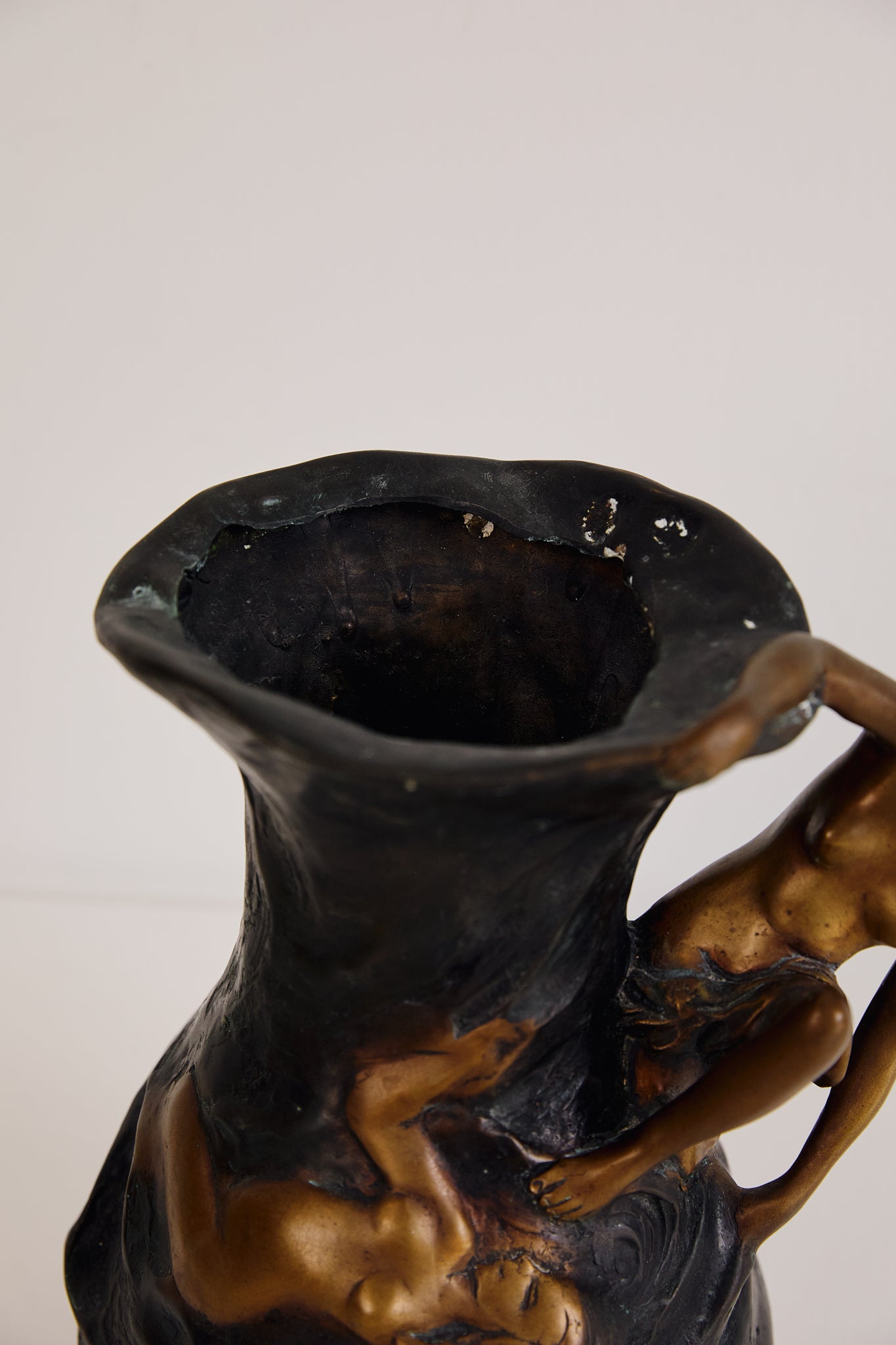 Art Nouveau Bronze Nude Vase. By Lucien Charles Edouard Alliot, 1924