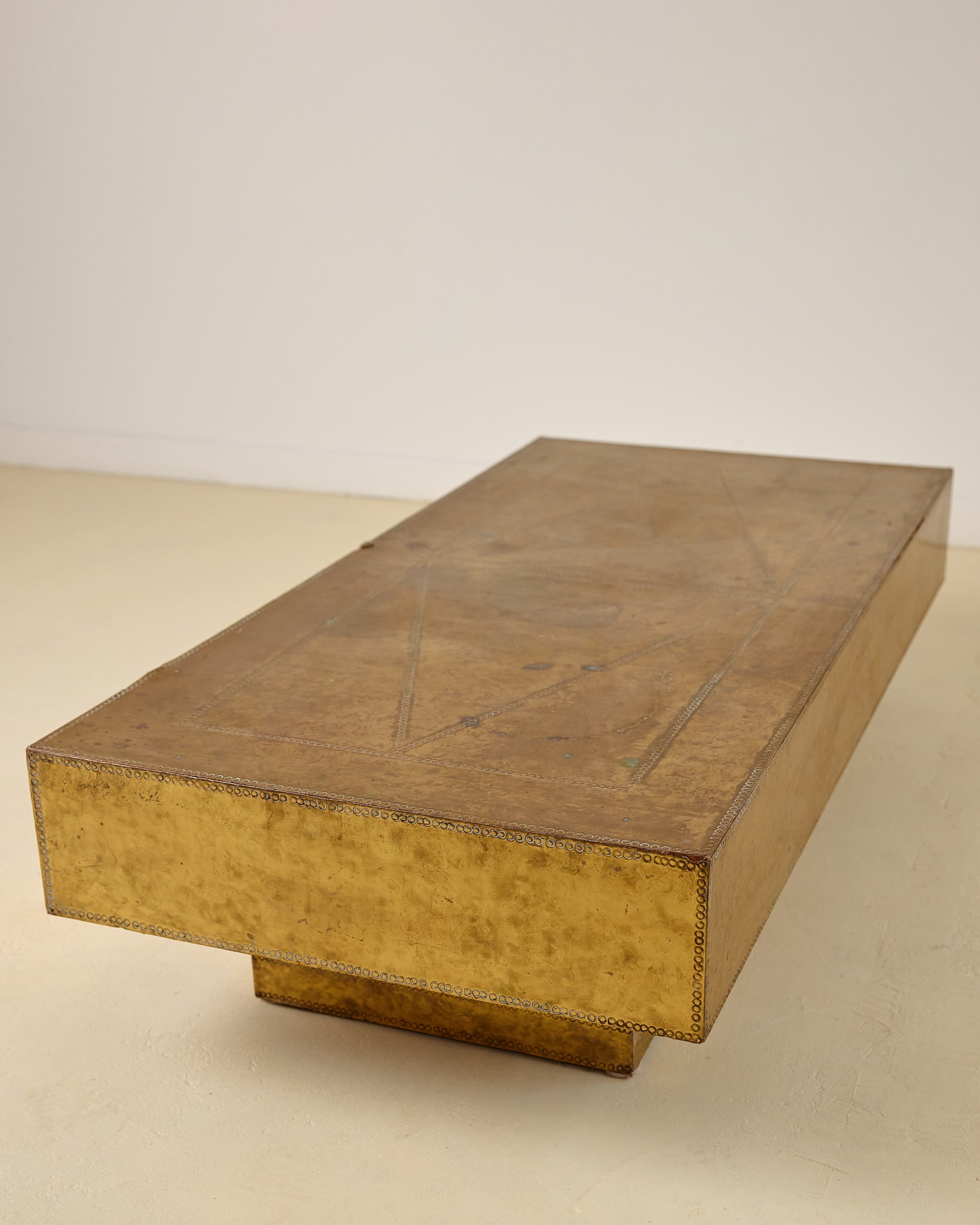 Brass Studded Coffee Table