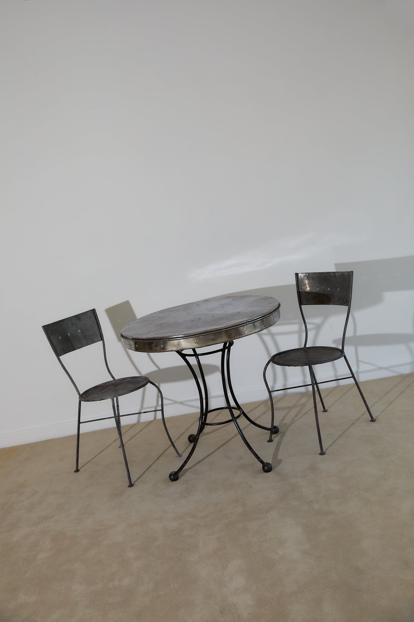 Vintage Metal Bistro Dining Set (Table &amp; 2 Chairs)